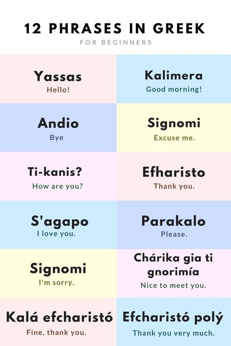 Basic Greek Words, Greek Words And Meanings, Greece Language, Greek Phrases, Travel Language, Usa Drinks, Greek Islands Vacation, Greek Language Learning, Greek Vacation