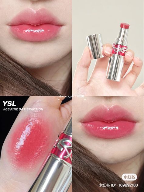 Ysl Makeup Lipstick, Glossy Lipstick, Ysl Makeup, Makeup Accesories, Lip Makeup Tutorial, Pinterest Makeup, Fancy Makeup, Makeup To Buy, Makeup Items