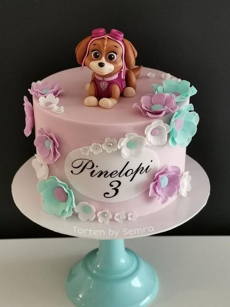 Paw Patrol Birthday Cake Girl, Skye Paw Patrol Cake, Paw Patrol Birthday Party Cake, Bolo Da Peppa Pig, Paw Patrol Birthday Cake, Skye Paw, Ballerina Cakes, 4th Birthday Cakes, 3rd Birthday Cakes