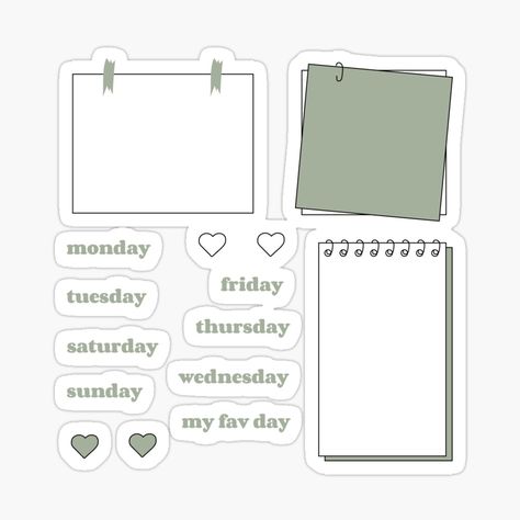 Green Goodnotes Stickers, Green Planner Stickers, Month Labels Printable Free, Green Notes Template, Good Notes Stickers Png, Good Notes Stickers Free, Sage Green Stickers, Bullet Journal Sticker, Notes Stickers