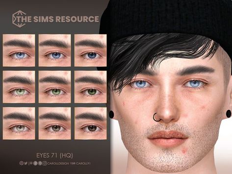 A 9-swatch realistic set of eyes in shades of blue, green and brown for The Sims 4. Cc Eyes, Mods Sims 4, Shades Of Blue Green, Sims 4 Cc Eyes, Sims 4 Traits, The Sims 4 Skin, Different Colored Eyes, Makeup Cc, The Sims 4 Pc