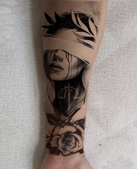 Woman Energy Tattoo, Realism Tattoo For Women, Realistic Tattoo Sleeve Women, Blindfolded Woman Tattoo, Backpiece Tattoo For Women, Flash Tattoo Blackwork, Arm Hand Tattoo, Side Forearm Tattoo Women, Mind Tattoo Ideas