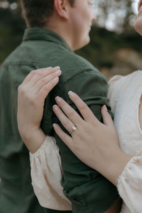 Abigail & Brodie🤎 A few of my favorites from their engagement session✨ . . . . #portlandengagementphotographer #orengoncouplesphotographer #oregoncoastphotographer #portlandcouplesphotographer #pnwengagementphotographer #pnwweddingphotographer #pnwcouplesphotographer Ring Photos Engagement, Engagement Hand Photo, Engagement Photo Close Up, Close Up Ring Shots, Engagement Photos Hands Ring Shots, Hand Photoshoot Ideas, Hand Engagement Photos, Ring Poses Hands Photo Ideas, Up Close Engagement Photos