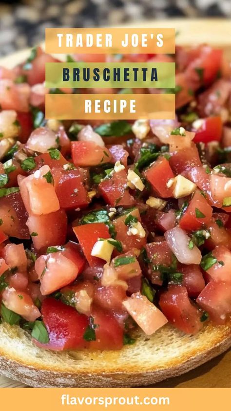 Trader Joe’s Bruschetta Recipe – Flavor Sprout Trader Joe’s Bruschetta, Bruschetta Recipe, Classic Italian Dishes, Toasted Bread, Ripe Tomatoes, Vegetarian Paleo, Trader Joe’s, Trader Joe, Trader Joe's