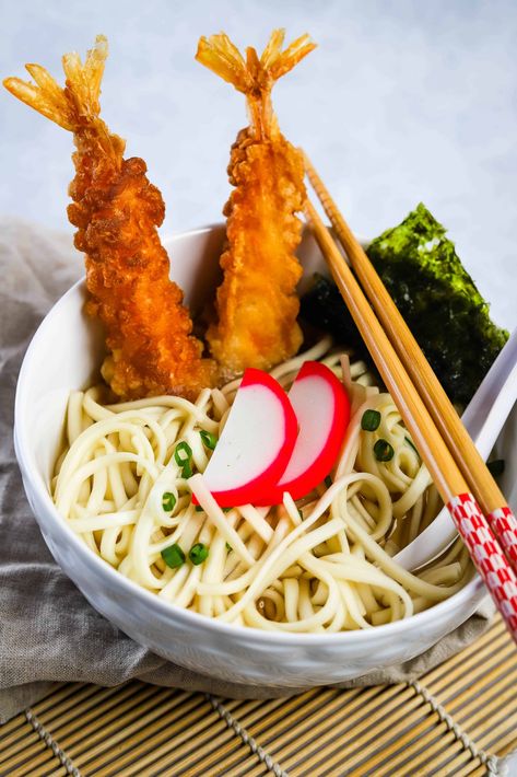 Tempura Recipes, Tempura Udon, Japanese Noodle Dish, Udon Recipe, Tempura Recipe, Sushi Dishes, Tempura Batter, Crispy Shrimp, Shrimp Tempura