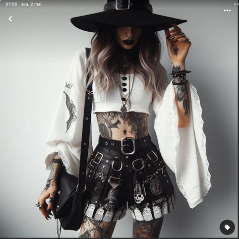 Witchy Festival Outfit, Gothic Street Style, Venus Fashion, Music Festival Outfits, Witch Fashion, Thrift Fashion, Stylish Outfit, Alternative Outfits, Fantasy Fashion