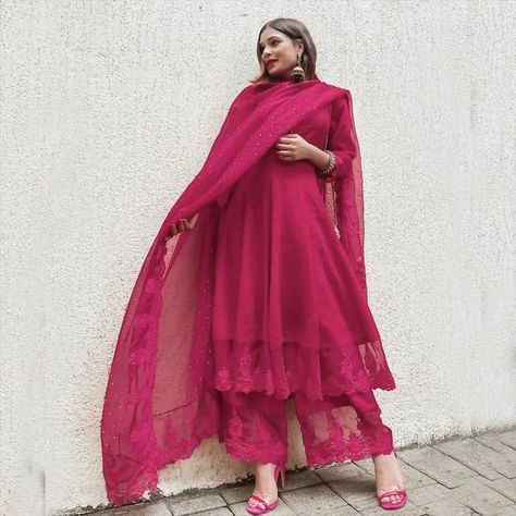 Rani Pink, Colour Combinations Fashion, Anarkali Dress Pattern, Anarkali Dress, Dressing Up, Indian Designer Wear, Designer Wear, The Loom, Anarkali