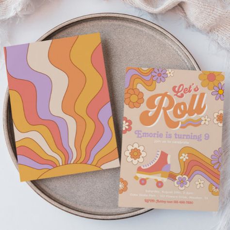 Groovy Skating Invitation | Roller Skate | Zazzle Roller Skate Party, Roller Skating Birthday Invitations, Roller Skate Birthday, Disco Birthday, Skate Birthday, Disco Birthday Party, Roller Disco, Party Crafts, Skate Party