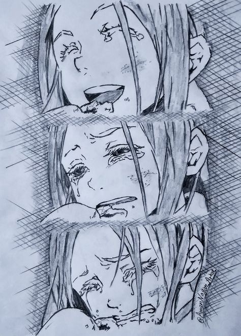 In Pain Expression Reference, Intense Emotions Drawing, Break Up Drawing Base, Pained Expression Drawing, Crying Sketching, Girl Screaming Drawing, Screaming Reference Drawing, Screaming Crying Reference, Emotional Sketch