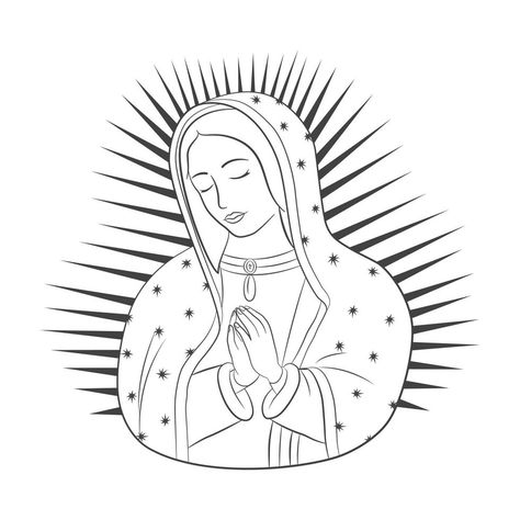 Lady Guadalupe, Ancient Tattoo, Tattoo Outline Drawing, Tattoo Quotes For Women, Virgin Of Guadalupe, Chicano Drawings, Tattoo Stencil Outline, Tattoo Outline, Mother Mary