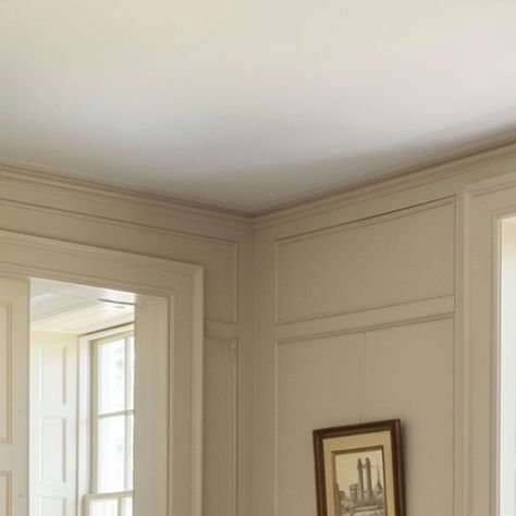 Neutral Painted Ceiling, Creamy Ivory Paint Color, Neutral Color Walls, Vanilla Wall Color, Same Color Trim And Walls, Oatmeal Wall Color, Warm Bedroom Wall Colors, Beige Ceiling White Walls, Offwhite Color Walls