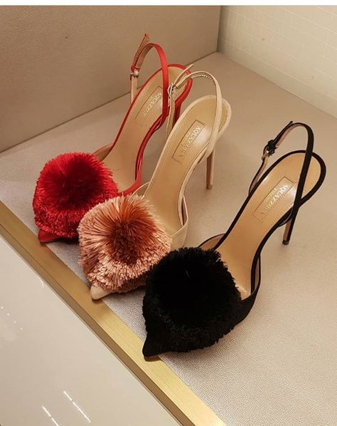 Pompon Aquazurra Stiletto Sandals, Gorgeous Shoes, Fabulous Shoes, Crazy Shoes, Pretty Shoes, Shoe Obsession, Beautiful Shoes, Cute Shoes, Me Too Shoes