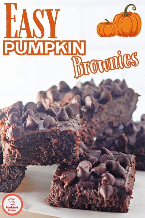 These pumpkin brownies are easy and perfect for fall! A delicious mix of cheesecake and chocolate flavors. Pumpkin Swirl Brownies, Pumpkin Brownies, Cheesecake Brownie, Swirl Brownies, Cheesecake Brownies, Semi Sweet Chocolate Chips, Fall Treats, Brownie Bar, Pumpkin Cookies Fall Baking Recipes Pumpkin, Baking Recipes Pumpkin, Fall Festival Food, Pumpkin Chocolate Chip Bars, Pumpkin Swirl Brownies, Vegetarian Brownies, Cheesecake Pumpkin, Dessert Fall, Easy Brownies