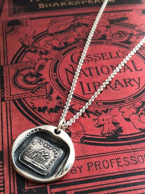 Destiny Wax Seal Necklace Adaptability and Perseverance | Etsy Wax Seal Pendant, Seal Jewelry, Seal Necklace, Wax Seal Jewelry, Wax Seal Necklace, My Destiny, Antique Wax, Silver Chain Style, 925 Sterling Silver Chain