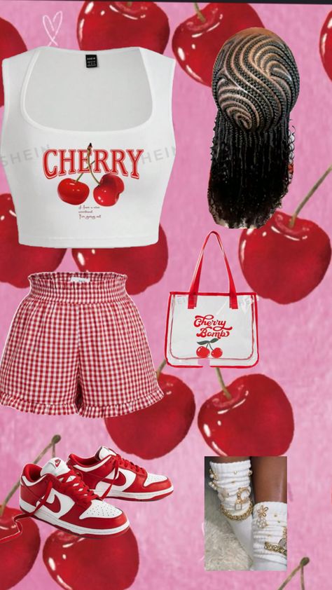 Cherry Bomb Outfits Casual, Cherry Outfit Ideas, Svt Concert, Outfit Shein, Big Mama, Cherry Bomb, Outfits Casual, Concert Outfit, Shirt Outfit