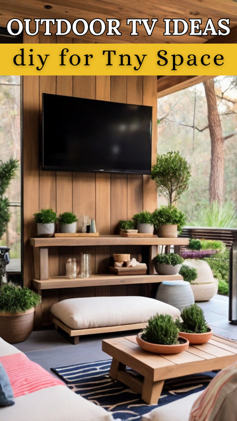 Outdoor Tv ideas diy for Any Space Outdoor Tv Area Covered Patios, Deck Tv Ideas, Outdoor Bar With Tv, Tv Cover Ideas, Patio Tv Mount Ideas, Outdoor Tv Cover Ideas, Outdoor Tv Ideas Patio Design, Bar With Tv, Outdoor Tv Wall