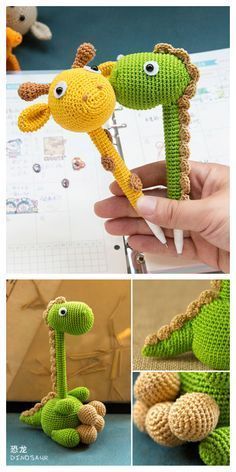 Peacock Pen, Crochet Peacock, Crochet Pencil, Crochet Bookmark Pattern, Animal Pen, Pola Amigurumi, Crochet Dragon, Crochet Amigurumi Free, Pencil Toppers