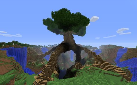 Giant Tree Minecraft, Tree Minecraft, Mountain Ash Tree, Greek Buildings, Minecraft Tree, Minecraft Maps, Huge Tree, Giant Sequoia Trees, Jungle Tree