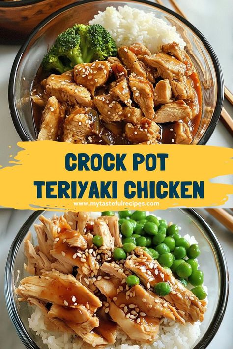 ndulge in a healthy, delicious meal with this Crock Pot Teriyaki Chicken recipe! It's lighter than takeout but full of flavor, made with wholesome ingredients and a savory homemade teriyaki sauce. Perfect for a guilt-free dinner the whole family will love. Chicken Teriyaki Recipe Easy, Crock Pot Teriyaki Chicken, Healthy Crock Pot Recipes, Cholesterol Friendly Recipes, Healthy Crock Pot, Teriyaki Chicken Recipe, Teriyaki Chicken Crock Pot, Slow Cooker Teriyaki Chicken, Chicken Teriyaki Recipe