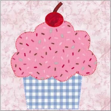 Cupcake Quilt Block Pattern Applique Frog Applique Pattern, Cupcake Quilt, Cupcake Applique, Elephant Applique, Mug Rug Patterns, Basic Quilt, Rocket Science, Cat Quilt, Quilt Block Pattern