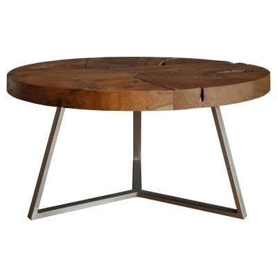 New Pacific Direct Inc Leon Reclaimed Teak Round Coffee Table Rustic Center Table, Modern Rustic Table, Teak Wood Coffee Table, Dining Table Height, Gathering Table, Coffee Table Grey, Accent Side Table, Classic Living Room, Reclaimed Oak