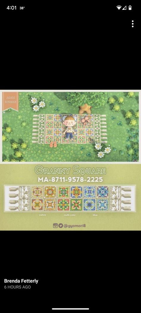 Acnh Granny Square, Island Ideas, Granny Square, Animal Crossing, Blue Color, Square, Quick Saves, Color