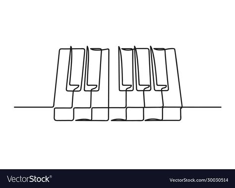 Piano One Line Drawing, Piano Line Drawing, Piano Keyboard Tattoo, Minimalist Piano Tattoo, Piano Keyboard Drawing, Piano Tattoo Small, Piano Tattoo Ideas, Piano Keys Tattoo, Piano Line Art