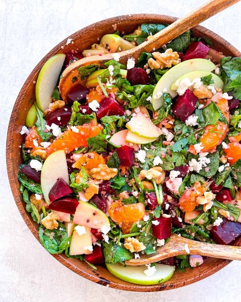 Beetroot Salad with Orange and Feta Cheese is a tasty change from your typical green salad and comes together easily for a filling meal!