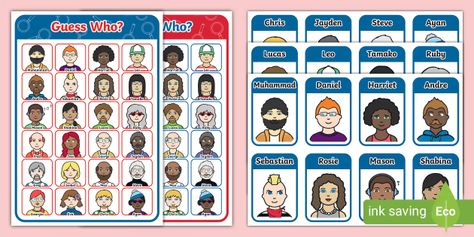 ESL Guess Who Game | Twinkl Resources | ESL | EFL | TEFL Guess Who Game Printable, Colourful Semantics, Guess Who Game, Board Game Template, Esl Games, Self Help Skills, Maths Games, Icebreaker Activities, Receptive Language