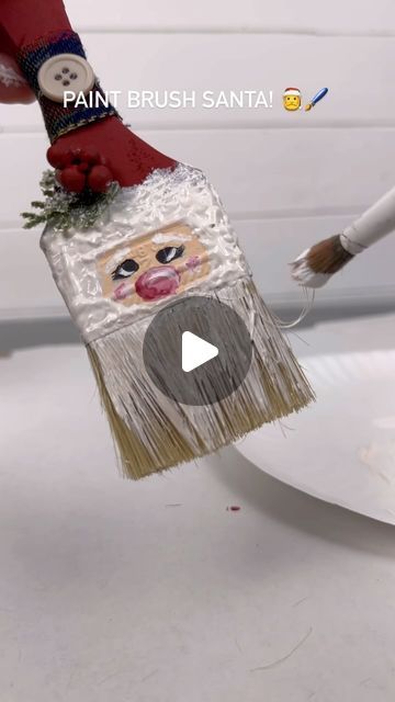 Emily Seilhamer on Instagram: "Paint brush Santa! 🖌️🎅 #artsandcrafts #christmascraft #diy #easycrafts #tutorial #santaclaus #santaclause" Paintbrush Ornaments Christmas Crafts, Christmas Paintbrush Crafts, Paintbrush Santa Craft, Paint Brush Santa Craft, Chip Brush Ornaments, Christmas Paint Brush Crafts, Santa Paint Brush Ornament, Paintbrush Santa Ornament, Santa Paint Brushes