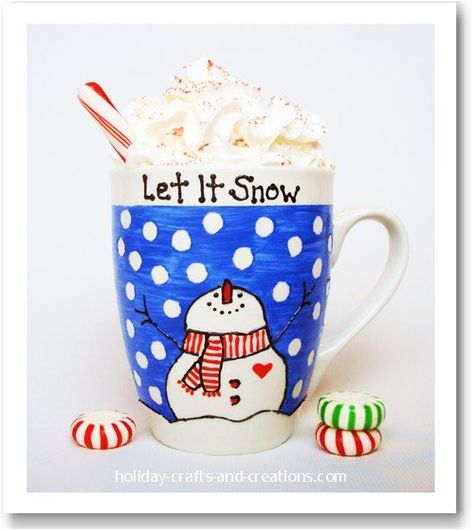 easy homemade gift ideas Diy Christmas Mugs, Happy Home Fairy, Ceramic Crafts, Easy Homemade Gifts, Painted Coffee Mugs, Sharpie Crafts, Christmas Cups, Santa Plate, Sharpie Mug