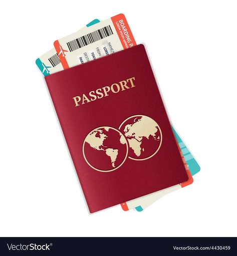 Passport with tickets vector image Travel Passport Aesthetic, Passport Illustration, Photo Cake Topper, Birthday Cake Topper Printable, Photo Cake, Safe Travel, Cake Topper, Png Images, Cake Toppers