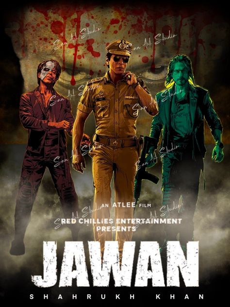 Jawan movie poster Jawan Movie, Sans Art, Dusk Till Dawn, Indian Movies, Shahrukh Khan, Deepika Padukone, Art Studio, Favorite Movies, Art Collection