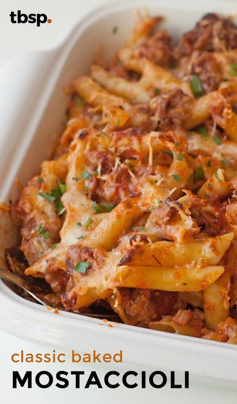 Mastacholli Bake, Baked Mostaccioli Recipe, Mostaccioli Recipe, Baked Mostaccioli, Baked Penne, Pasta Dinners, Baked Ziti, Green Pepper, Easy Dishes