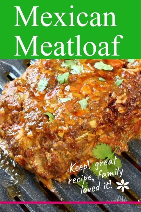 Mexican Meatloaf recipe is a tasty twist on a classic. This hearty meatloaf recipe uses spicy flavors of cumin, cilantro, green chiles, and chorizo. Beef And Chorizo Meatloaf, Chorizo Meatloaf Recipes, Ground Beef And Chorizo Meatloaf, Green Chile Meatloaf, Hamburger And Chorizo Recipes, Mexican Meatloaf Recipes Best, Green Chili Meatloaf, Mexican Chorizo Recipes Dinners, Mexican Meatloaf Recipes