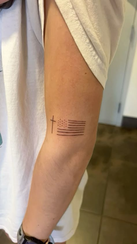 dainty flag tattoo Tattoo Sleeve Dainty, Conservative Tattoos For Women, Feminine Flag Tattoo, Simple American Flag Tattoo, Small American Flag Tattoo, We The People Tattoo Woman, Female Flag Tattoo, Dainty American Flag Tattoo, Feminine American Flag Tattoo