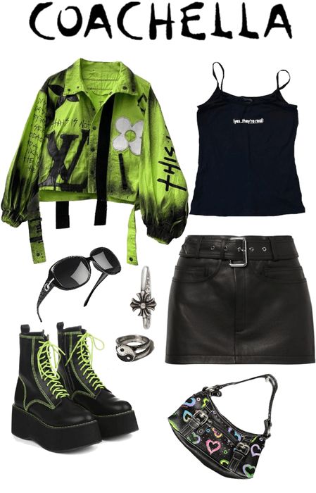 coachella Outfit | ShopLook Green Coachella Outfit, Coachella Outfit Ideas Women, Cochella Outfits 2023, Ferxxo Concert Outfits, Coachella Outfit 2023, Lalapalooza Outfits, Coachella Party Outfit, Coachella Inspired Outfits, Festival Packing