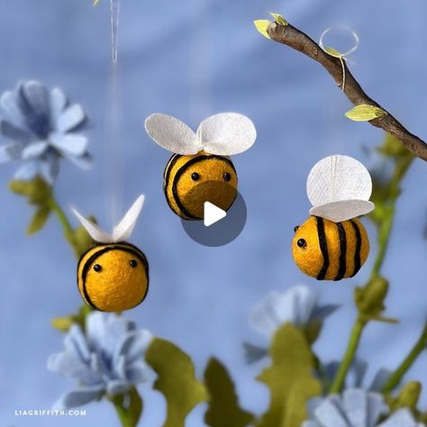 Lia Griffith | handcraft your life on Instagram: "Something to buzz about! 🐝 Make these cute felt ball bees to add a spark of life to your day. https://liagriffith.com/felt-ball-bumble-bees/" Strawberry Mobile, Bumble Bee Craft, Bible Teaching, Bee Crafts, Bumble Bees, Felt Ball, Felt Diy, That's Me, Bumble Bee