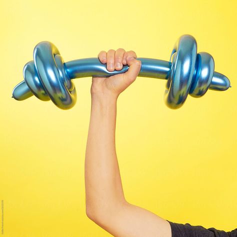 Person lifting a blue balloon dumbbell by French Anderson Ltd for Stocksy United Strength Training Women, Blue Balloon, Friday Workout, Lift Heavy, Blue Balloons, Muscle Growth, You Fitness, Strength Training, Facts About