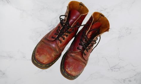 How to Fix Scuffed Doc Martens? | The Right Way! Breaking In Doc Martens Boots, Red Docs, Cherry Red Docs, Doc Martens Mens, Worn Doc Martens, Doc Martens Shoes, Rare Doc Martens, Brown Dr Martens, Doc Martin