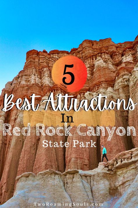 Just right off the highway near Cantil, CA you will find Red Rock Canyon State Park. It’s not a huge park, but it’s worth the stop if you are driving through the area. It offers stunning tall pillars of red rocks that will make you feel small. In this Ultimate Guide To Red Rock Canyon State Park, we will show you how to have the best adventure within the park. #redrock #canyon #statepark #california #attractions #hikes Southern California Travel, California Attractions, Red Rock Canyon, Nevada Travel, Budget Friendly Travel, Vegas Vacation, Adventure Bucket List, Visit California, Off Roading