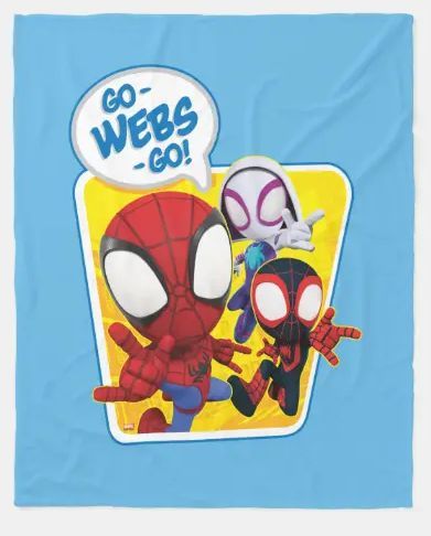 Spidey Team: Go-Webs-Go! Fleece Blanket Spidey and His Amazing Friends | Check out Spidey, Ghost-Spider, and Spin together in this graphic as they shout "Go-Webs-Go!". Marvel Birthday Party, Spidey And His Amazing Friends, Ghost Spider, Kids Labels, Amazing Friends, Diy Valentines Crafts, Superhero Birthday, Ring Binder, Disney Gifts