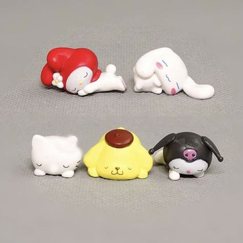 sleeping sanrio figurines Anime Sleeping, Cinnamoroll Pompompurin, Sculpture Art Clay, My Melody Kuromi, Kuromi Cinnamoroll, Toys Collection, Clay Crafts Air Dry, Clay Figurine, Cute Clay