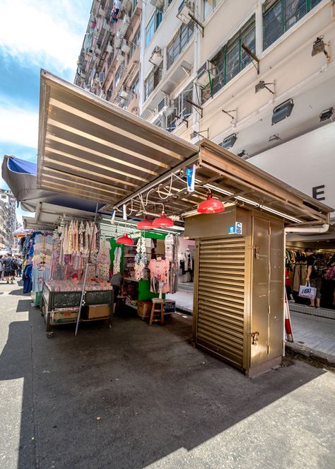 Hawker Reload Street Stands / Groundwork Architects & Associates | ArchDaily Sliding Tracks, Street Vendor, Corrugated Metal, Unique Display, Design System, Future Design, Architects, Hong Kong, Restaurant