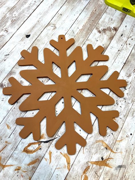 Dollar Tree Wood Snowflake, Dollar Tree Gingerbread, Dollar Tree Christmas Decor, Wood Snowflake, Gingerbread Diy, Snowflake Craft, Tree Winter, Wooden Snowflakes, Christmas Craft Supplies