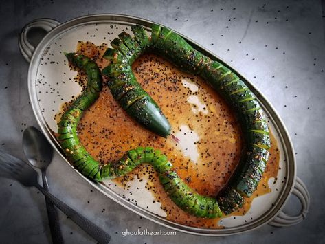 Spooky Dinner, Spooky Food, Halloween Party Dinner, Persian Cucumber, Chili Garlic Sauce, Halloween Dinner, Ginger And Honey, Halloween Food For Party, Halloween Food