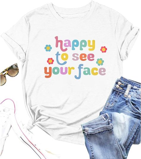 Casual Tees Women, Teacher Sweatshirt, Cami Shirt, Cute Graphic Tees, Boho Summer Dresses, Funny Teacher, Yoga Tank Tops, Teacher Tees, Dress Gloves