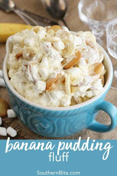 Banana Pudding Fluff, Pudding Fluff, Fluff Recipes, Fluff Salads, Recipe Bread, Fluff Salad, Jello Salads, Banana Pudding Cheesecake, Recipes Copycat