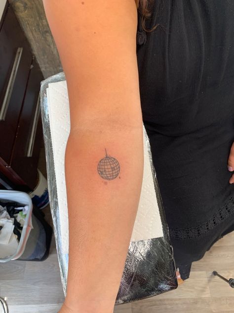 Mirrorball Tattoo, Disco Ball Tattoo, Ball Tattoo, Taylor Swift Tattoo, Discreet Tattoos, Dainty Tattoos, Subtle Tattoos, Dream Tattoos, Simplistic Tattoos