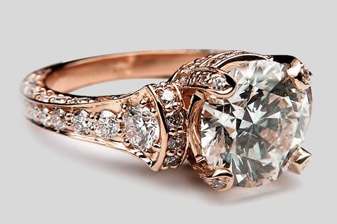 Graduation Ring, Pave Diamond Engagement Rings, Antique Engagement Ring, Vintage Rose Gold, Pave Engagement Ring, Wedding Rings Rose Gold, Antique Engagement, Ring Antique, Rose Gold Engagement